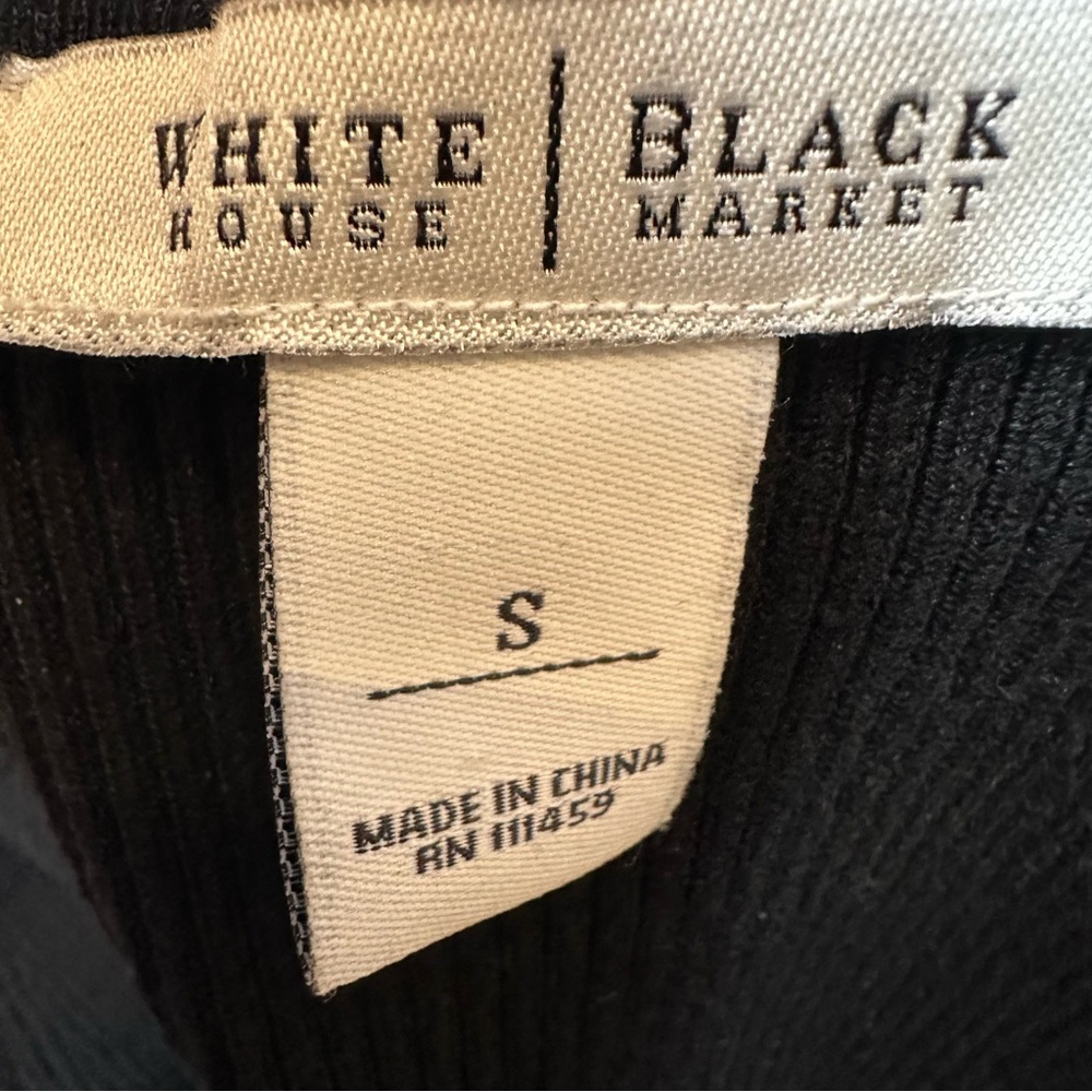 White House Black Market Black Ruffled Tank Top - Picture 4 of 5
